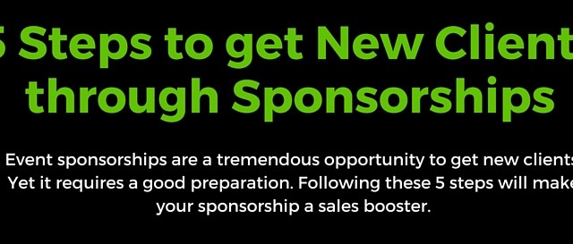 5 Steps to get new clients through Sponsorships